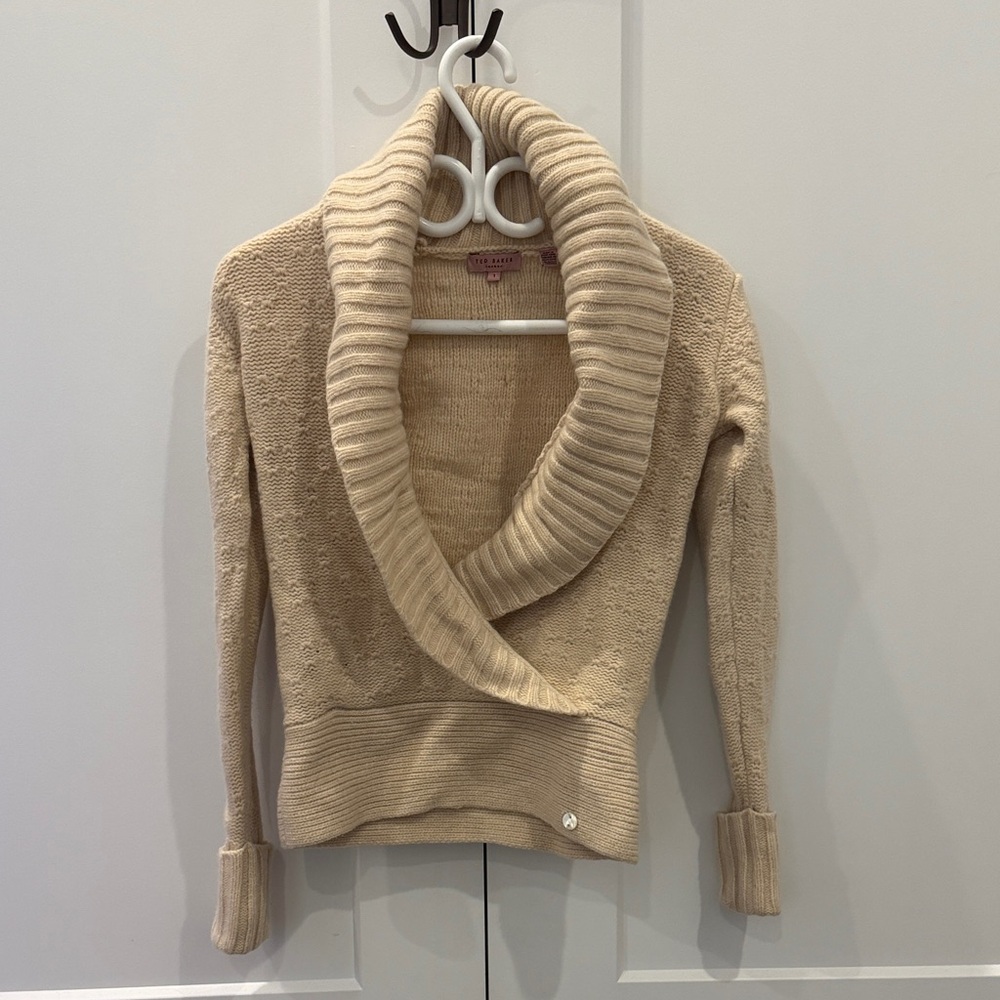 Ted Baker Tan Cowl Neck Sweater